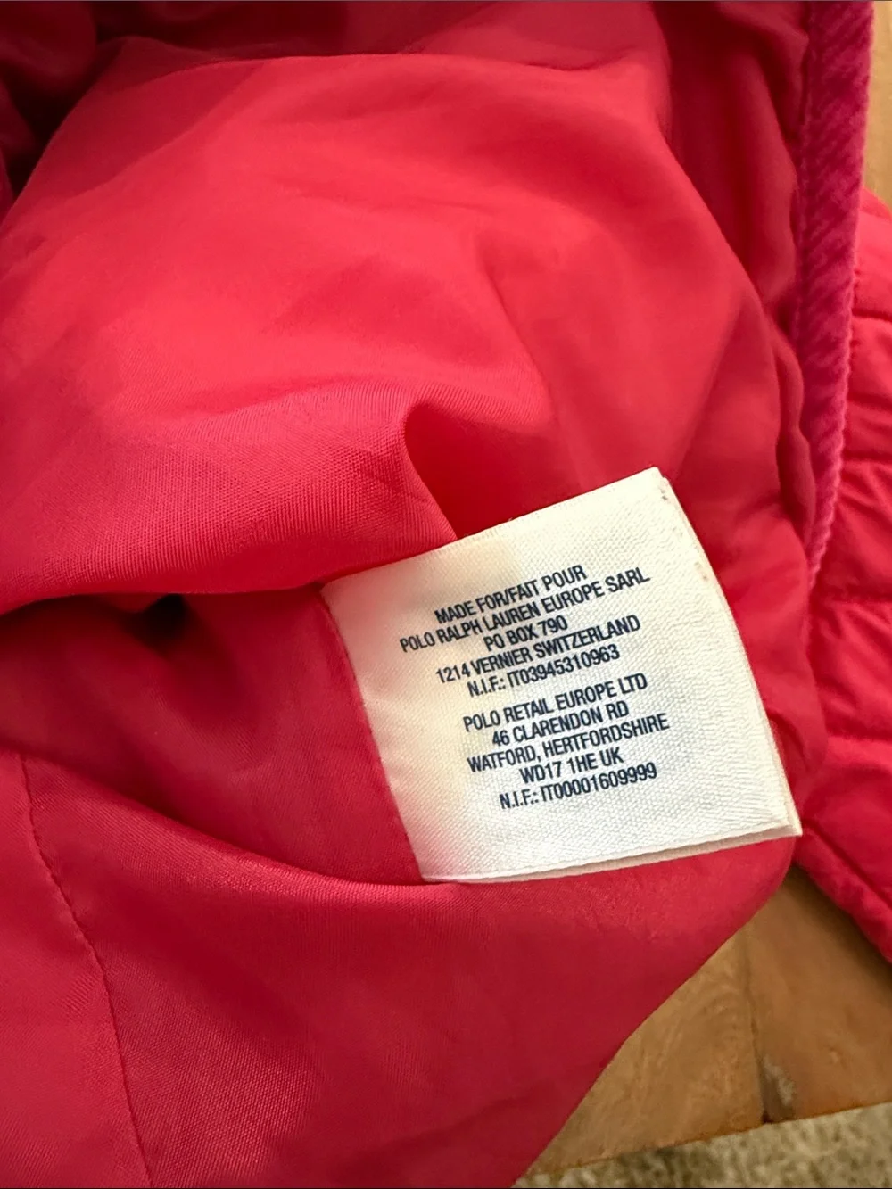Ralph Lauren Girls' Quilted Fuchsia Jacket size 6x